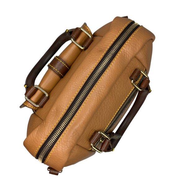 Dooney & Bourke Brown Leather Satchel Handbag with Lock Charm VTG - Picture 5 of 14